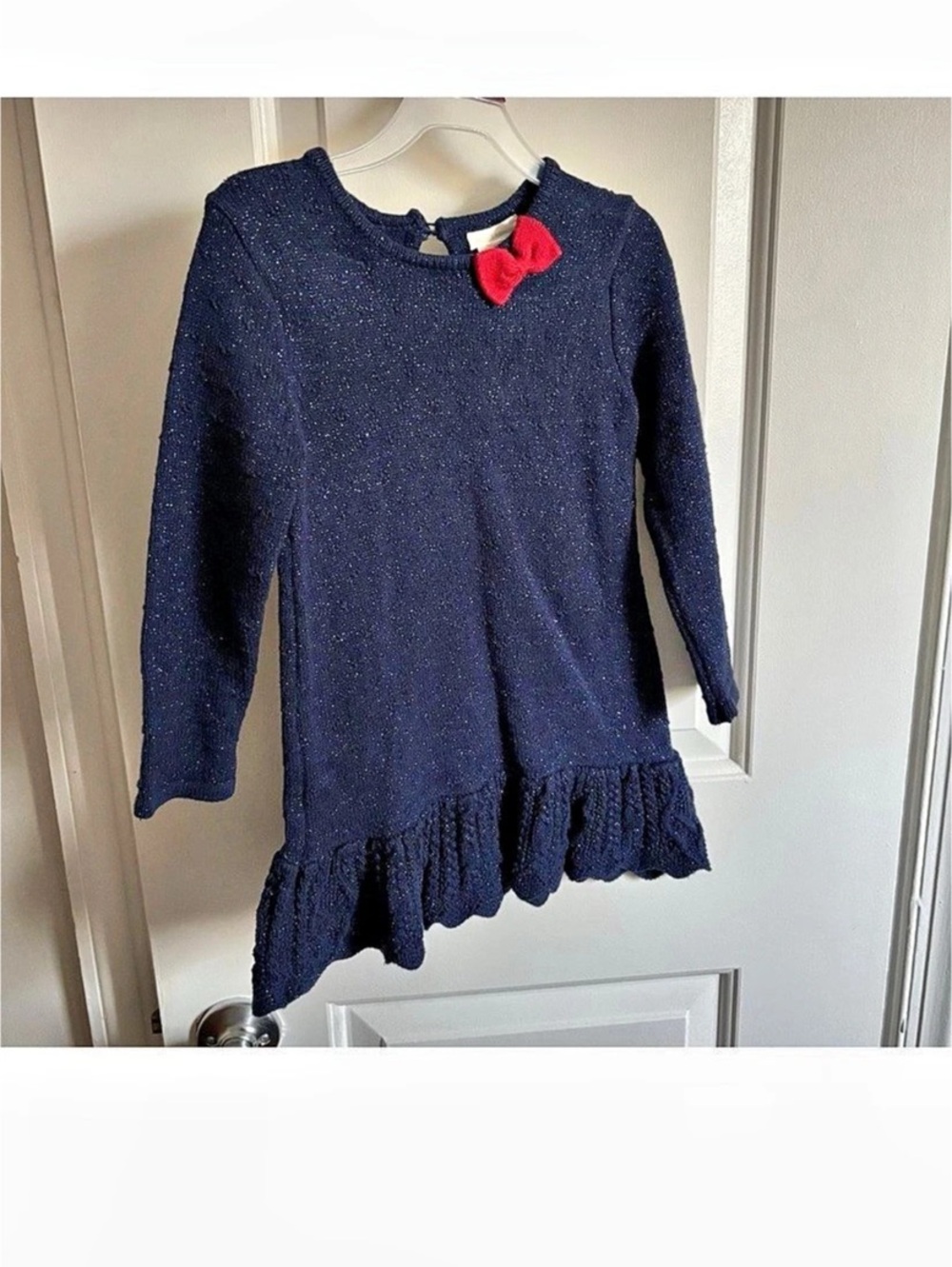 Rachel Riley Girls' Blue Ruffle Dress Size 4